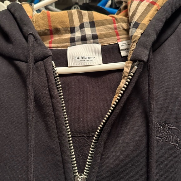 AUTHENTIC BURBERRY Women's Letter Graphic Cotton Blend Zip Hoodie - Picture 3 of 3